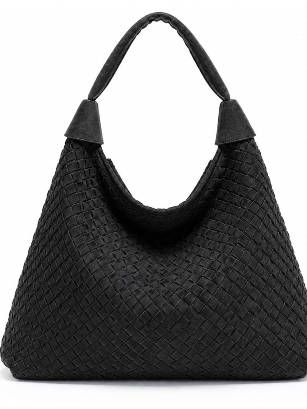 Women’s Oversized Suede Tote Bag, Woven Slouchy Hobo Purse Satchel Handbags